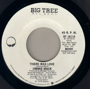 JIMMIE MACK, THERE WAS LOVE / MONO VERSION- PROMO