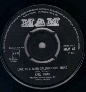KARL PRINZ, LOVE IS A MANY SPLENDOURED THING MY FIRST LOVE