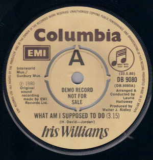 IRIS WILLIAMS , WHAT AM I SUPPOSED TO DO / SHOW ME YOUR LOVE - PROMO