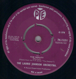 LAURIE JOHNSON ORCHESTRA , THE DEPUTY / NO HIDING PLACE