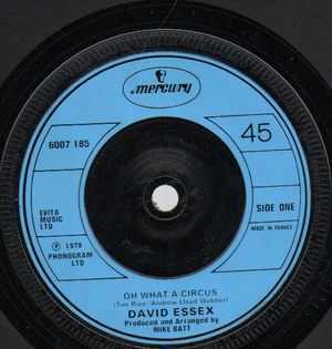 DAVID ESSEX, OH WHAT A CIRCUS / HIGH FLYING ADORED (blue label)