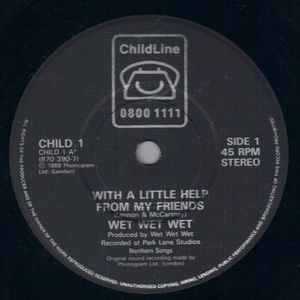 WET WET WET / BILLY BRAGG, WITH A LITTLE HELP FROM MY FRIENDS - PAPER LABEL