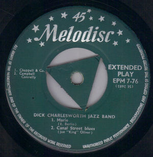 DICK CHARLESWORTH JAZZ BAND, MARIE / CANAL ST BLUES / THATS WHEN I'LL COME / CREOLE SONG - EP