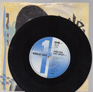 NATALIE COLE, MISS YOU LIKE CRAZY / GOOD TO BE BACK - paper label