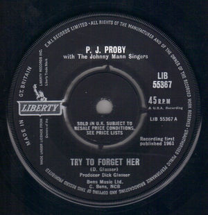 P J PROBY, TRY TO FORGET / THERE STANDS THE ONE