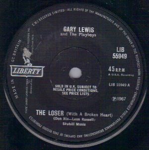 GARY LEWIS AND THE PLAYBOYS, THE LOSER / ICE MELTS IN THE SUN