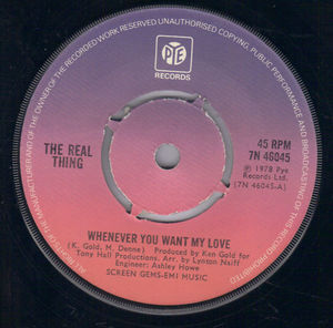 REAL THING, WHENEVER YOU WANT MY LOVE / STANHOPE STREET (push out centre)