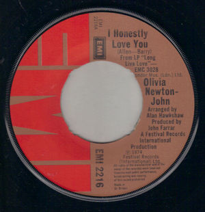 OLIVIA NEWTON-JOHN, I HONESTLY LOVE YOU / HOME AIN'T HOME ANYMORE 
