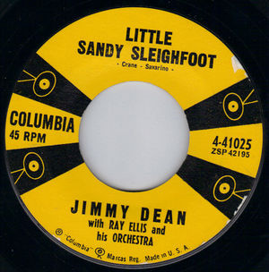JIMMY DEAN , LITTLE MISS SLEIGHFOOT / WHEN THEY RING THE GOLDEN BELLS 