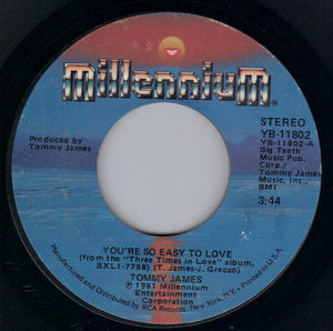TOMMY JAMES, YOU'RE SO EASY TO LOVE / HALFWAY TO HEAVEN