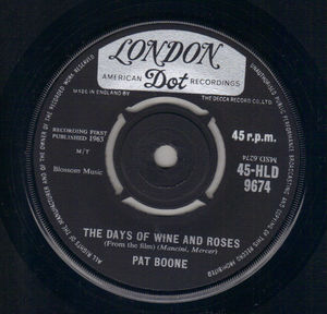 PAT BOONE, THE DAYS OF WINE AND ROSES / MEDITATION 