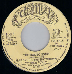GARRY LEE AND SHOWDOWN , THE RODEO SONG / CAJUN BOOGIE - PROMO PRESSING
