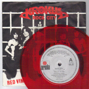 KROKUS, ROCK CITY (45rpm)  / MR 69/MAD ROCKET (33rpm) - red vinyl