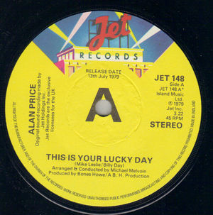 ALAN PRICE , THIS IS YOUR LUCKY DAY / GROOVY TIMES - PROMO -looks unplayed