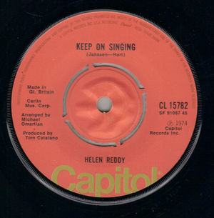 HELEN REDDY , KEEP ON SINGING / YOU'RE MY HOME - looks unplayed