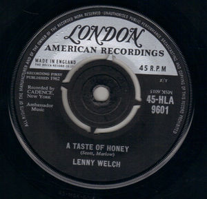 LENNY WELCH , A TASTE OF HONEY / THE OLD CATHEDRAL