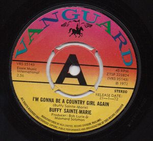 BUFFY SAINTE-MARIE, I'M GONNA BE A COUNTRY GIRL AGAIN / PINEY WOOD HILLS - promo