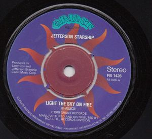 JEFFERSON STARSHIP , LIGHT THE SKY ON FIRE / HYPERACTIVE - looks unplayed