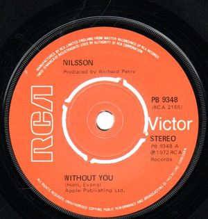 NILSSON , WITHOUT YOU / GOTTA GET UP - push out centre
