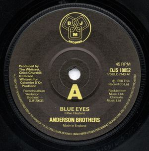ANDERSON BROTHERS, BLUE EYES / SAME OLD KIND OF HEARTACHE