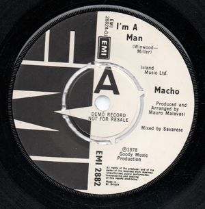 MACHO, I'M A MAN / COSE THERES MUSIC IN THE AIR - promo