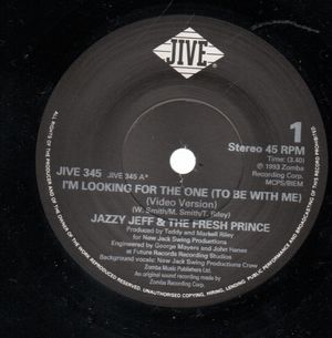 JAZZY JEFF & THE FRESH PRINCE, I'M LOOKING FOR THE ONE / GET HYPED - looks unplayed