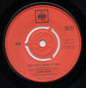 JOHNNY MATHIS, EVERYTHINGS COMING UP ROSES / SMALL WORLD - looks unplayed