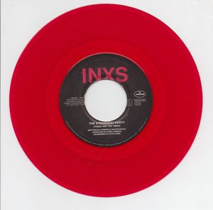 INXS, THE STRANGEST PARTY / WISHING WELL - red vinyl