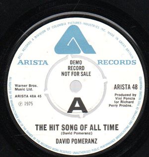 DAVID POMERANZ, THE HIT SONG OF ALL TIME / HOME TO ALASKA