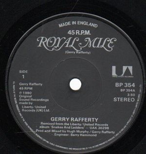 GERRY RAFFERTY , ROYAL MILE / WASTIN' AWAY