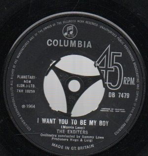 EXCITERS, I WANT YOU TO BE MY BOY / TONIGHT. TONIGHT