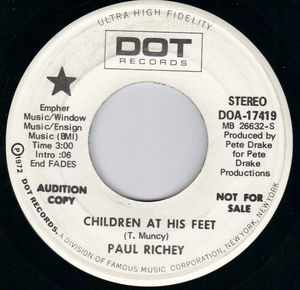 PAUL RICHEY, CHILDREN AT HIS FEET / THATS WHEN LOVE CAN BEGIN- PROM PRESSING