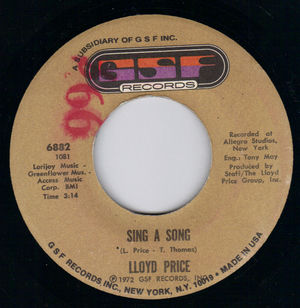 LLOYD PRICE, SING A SONG / ELECTRIC LOVER