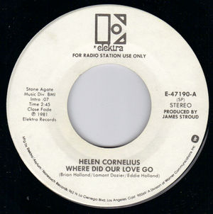 HELEN CORNELIUS, WHERE DID OUR LOVE GO / SPENDING TIME, MAKING LOVE AND GOING CRAZY-PROMO PRESSING