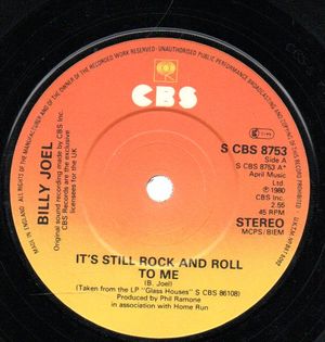 BILLY JOEL , IT'S STILL ROCK AND ROLL TO ME  / THROUGH THE LONG NIGHT