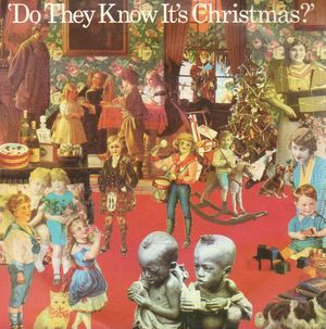 BAND AID , DO THEY KNOW ITS CHRISTMAS? / FEED THE WORLD - white paper label