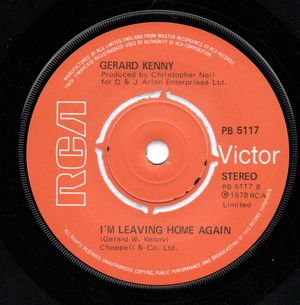 GERARD KENNY, NEW YORK NEW YORK / I'M LEAVING HOME AGAIN - looks unplayed