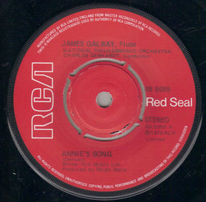 JAMES GALWAY, ANNIES SONG / SERENADE (push out centre) 