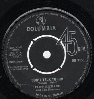CLIFF RICHARD AND THE SHADOWS, DON'T TALK TO HIM / SAY YOU'RE MINE