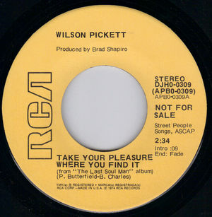 WILSON PICKETT , TAKE YOUR PLEASURE WHERE YOU FIND IT  / MONO VERSION- PROMO