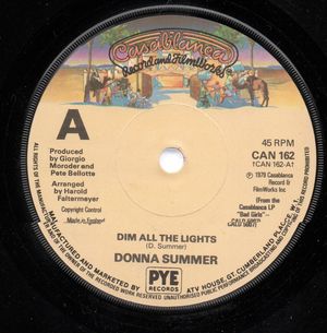DONNA SUMMER , DIM ALL THE LIGHTS / THERE WILL ALWAYS BE A YOU - looks unplayed