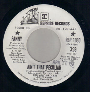 FANNY, AIN'T THAT PECULIAR / THINK ABOUT THE CHILDREN - PROMO