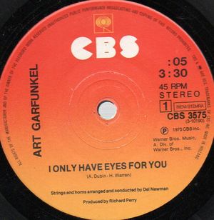 ART GARFUNKEL , I ONLY HAVE EYES FOR YOU / LOOKING FOR THE RIGHT ONE